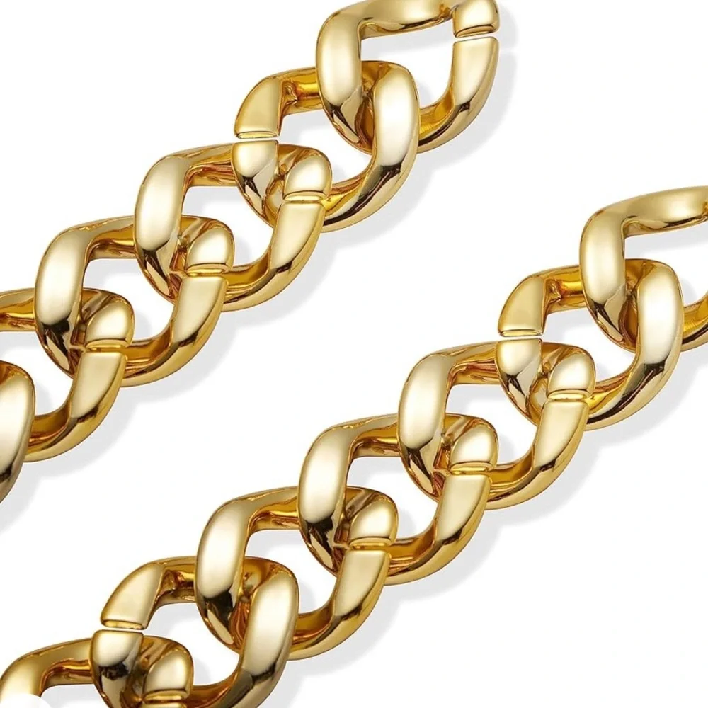 Huge Thick Big Gold Color Necklace Singer Rapper Jewelry